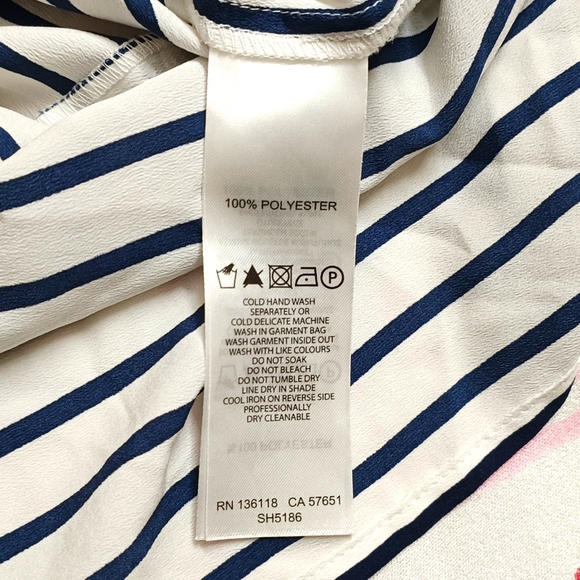 Forever New White and Navy Striped Regular Fit Shirt - Picture 5 of 7